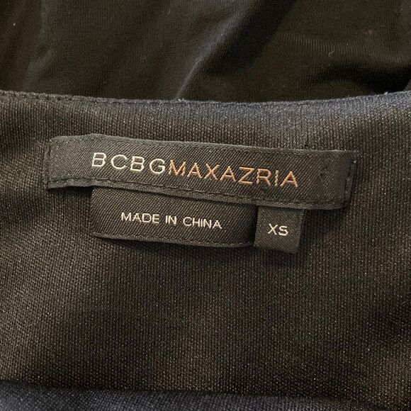 BCBG maxAzria ruched asymmetric hem midi dress black size XS - Picture 8 of 15